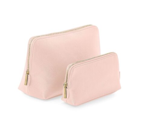 Trousse en simili cuire rose clair