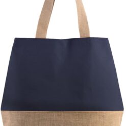 Grand sac de Shopping en toile de coton et de jute couleur Bleu marine