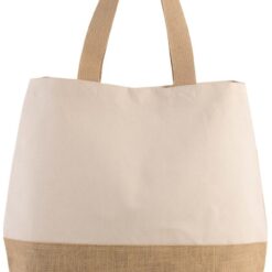 Grand sac de Shopping en toile de coton et de jute couleur naturel