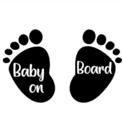 Stickers baby on board, pieds bébé