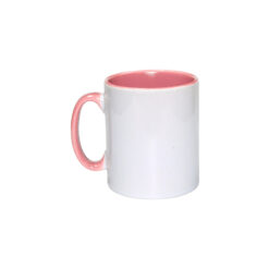 Tasses Bicolor rose à personnaliser, capacité de 330 ml