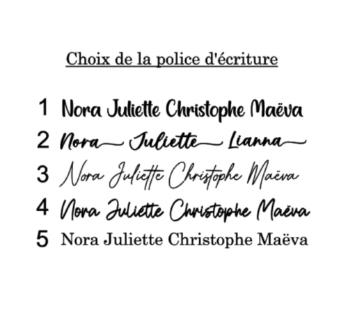 Choix de police d'écritures